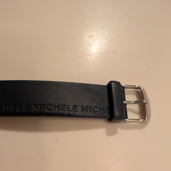 MICHELE Deco Carousel Vintage Women's Watch | Silver Case 16mm Silicone Strap - Picture 5 of 6